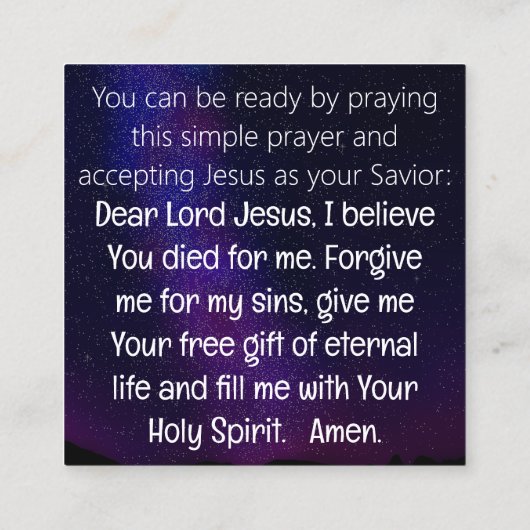 Gospel Tract Card スクエア名刺 (裏面)