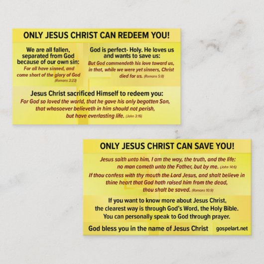 Gospel Tract- English KJV Business Card 名刺 (正面/裏面)