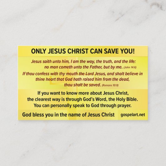 Gospel Tract- English KJV Business Card 名刺 (裏面)
