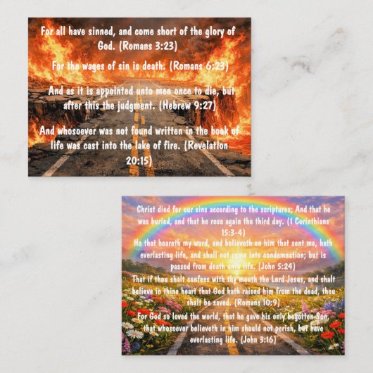 Gospel Tract Two Roads Card 名刺 (正面/裏面)