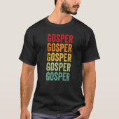 Gosper County Nebraska Rainbow Text Tシャツ (正面)
