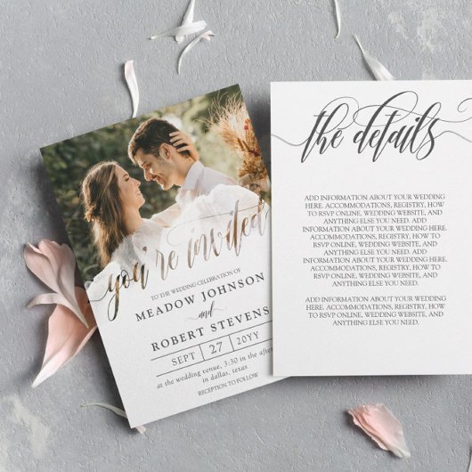 Gossamer Overlay Photo Informal 2 in 結婚 1's 招待状