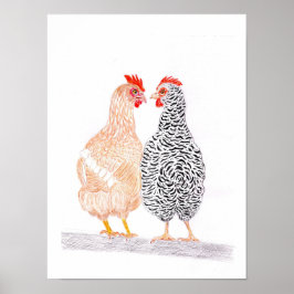Gossiping Hens Poster ポスター