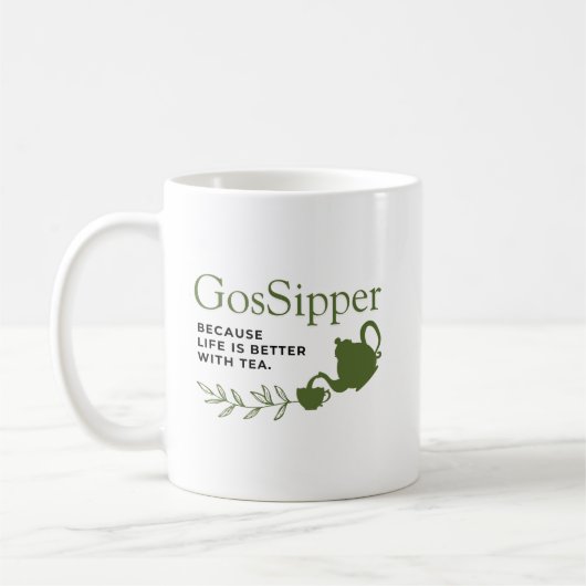 GosSipper マグカップ - おもしろい紅茶愛好家のためのマグカップ (左)