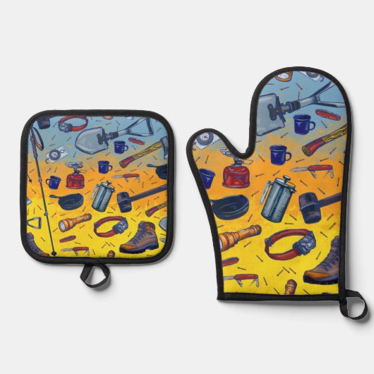 Got matches ombré All over print 鍋つかみ&鍋敷きセット (正面)