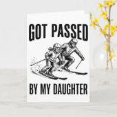 Got Passed by My Daughter Funny Skiing カード (黄色い花)