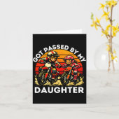 Got Ped By My Daughter Dirt Bike Motocross Dad Dau カード (黄色い花)