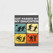 Got Ped By My Daughter Funny Retro Skiing  カード (正面)
