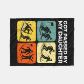 Got Ped By My Daughter Funny Retro Skiing  フリースブランケット (正面(横))