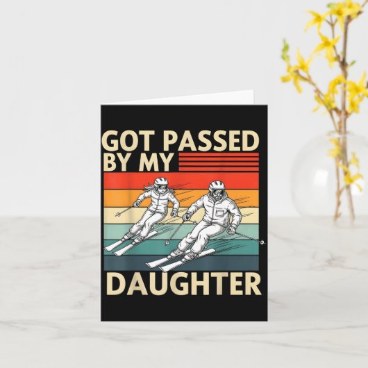 Got Ped By My Daughter Funny Ski  カード (黄色い花)