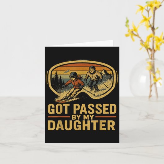 Got Ped By My Daughter Funny Ski Goggles Mountain  カード (黄色い花)