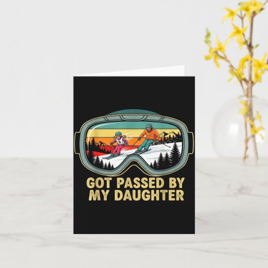 Got Ped By My Daughter Funny Ski Goggles Mountain  カード (黄色い花)