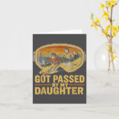 Got Ped By My Daughter Funny Ski Goggles Mountain  カード (黄色い花)