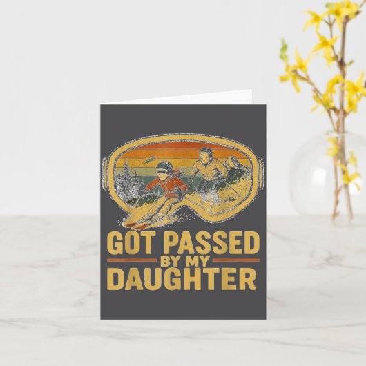 Got Ped By My Daughter Funny Ski Goggles Mountain  カード (黄色い花)