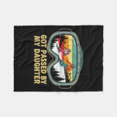 Got Ped By My Daughter Funny Ski Goggles Mountain  フリースブランケット (正面(横))