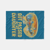 Got Ped By My Daughter Funny Ski Goggles Mountain  フリースブランケット (正面(横))