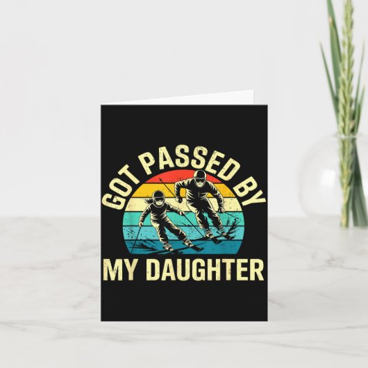 Got Ped By My Daughter Funny Ski Skiing Winter Mou カード (正面)