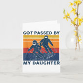 Got Ped By My Daughter Funny Skiing カード (黄色い花)