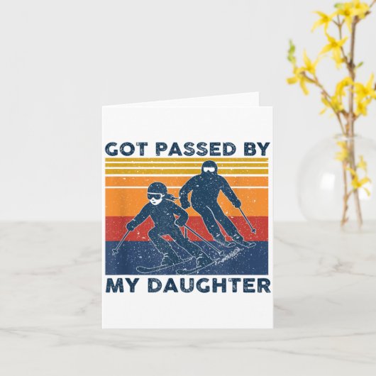 Got Ped By My Daughter Funny Skiing  カード (黄色い花)