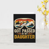 Got Ped By My Daughter Funny Skiing Family  カード (黄色い花)