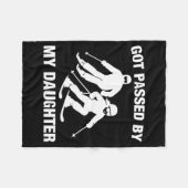 Got Ped By My Daughter Funny Skiing Family  フリースブランケット (正面(横))