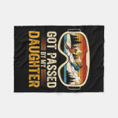 Got Ped By My Daughter Funny Skiing Family フリースブランケット (正面(横))