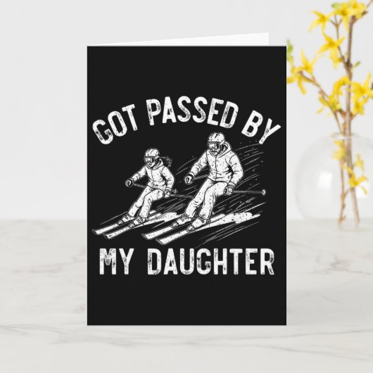 Got Ped By My Daughter Funny Skiing Family _10  カード (黄色い花)