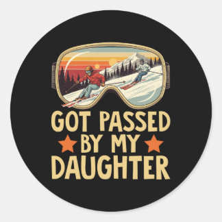 Got Ped By My Daughter Funny Skiing Family _14  ラウンドシール