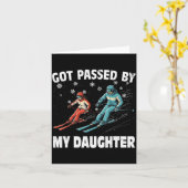 Got Ped By My Daughter Funny Skiing Funny Family D カード (黄色い花)