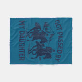 Got Ped By My Daughter Horse Riding Equestrian Dad フリースブランケット (正面(横))