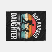 Got Ped By My Daughter Ski Dad Retro Snow Srts Des フリースブランケット (正面(横))