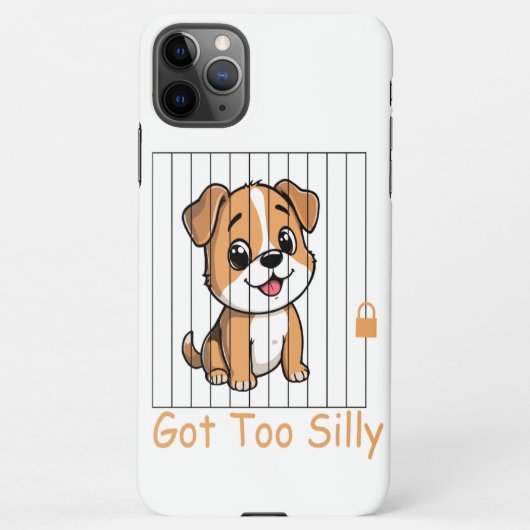 Got Too Silly Funny Dog Pun Humor  iPhoneケース (裏面)