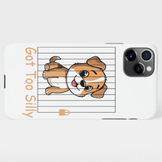 Got Too Silly Funny Dog Pun Humor  iPhoneケース (裏面横)