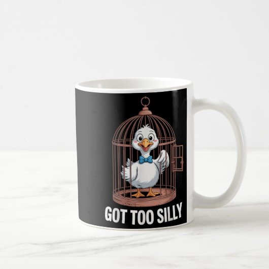 Got Too Silly Goose, Funny Jail Duck コーヒーマグカップ (右)