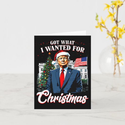 Got What I Wanted For Christmas Trump 2025 Long Sl カード (黄色い花)