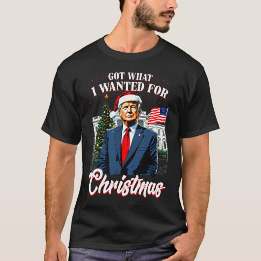 Got What I Wanted For Christmas Trump 2025 Long Sl Tシャツ (正面)