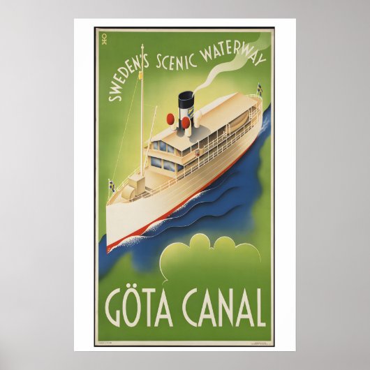 Göta Canal Sweden's Scenic Waterway Vintage Travel ポスター (正面)