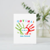 Gotcha日-採用の発表のデザイン 案内ポストカード (スタンド正面)