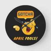 GOTCHA - April Fool's Day Funny ラウンド壁時計 (正面)