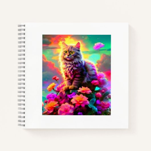 Gotcha Covered Cat Notebook – Cute & Artistic Cat ノートブック (正面)
