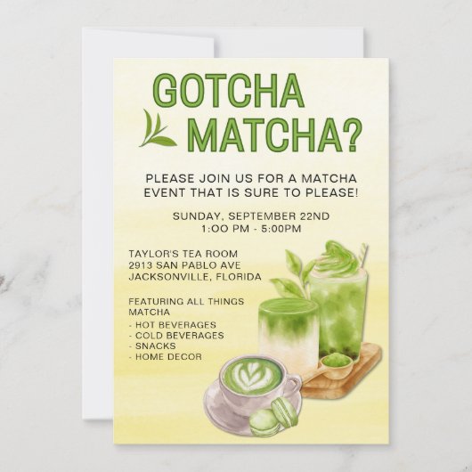 Gotcha Matcha? Event Invitation 招待状 (正面)