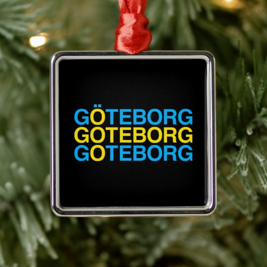 GOTEBORGスウェーデン国旗 メタルオーナメント (ツリー)