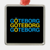 GOTEBORGスウェーデン国旗 メタルオーナメント (正面)