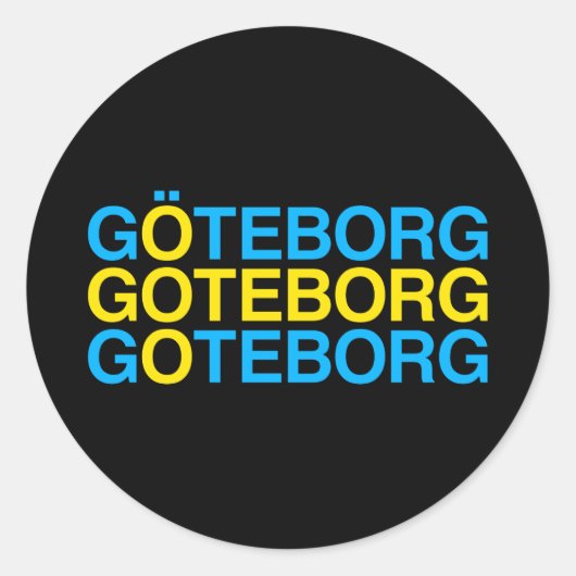 GOTEBORGスウェーデン国旗 ラウンドシール (正面)