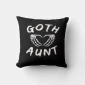 Goth Aunt Punk Skeleton Heart Hands Gothic Design クッション (正面)