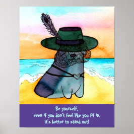 Goth Beach Corgi "Be Yourself" ポスター