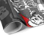 goth black christmas skull coffee skeleton red ラッピングペーパー (ロールコーナー)