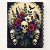 Goth Bouquet with Skulls and Owls ノートブック (裏面)