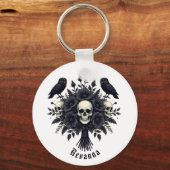 Goth Bouquet with Three Skulls and Two Owls キーホルダー (裏面)