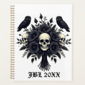 Goth Bouquet with Three Skulls and Two Owls プランナー手帳 (正面)